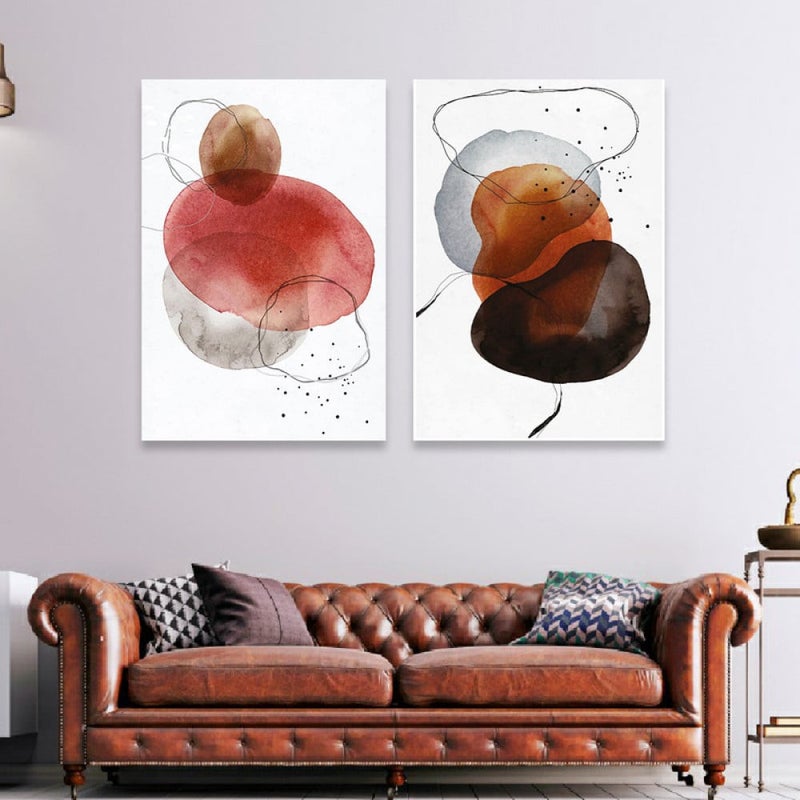 Marktna A double canvas painting with a modern design, total size 80 x 60 cm - Image 1