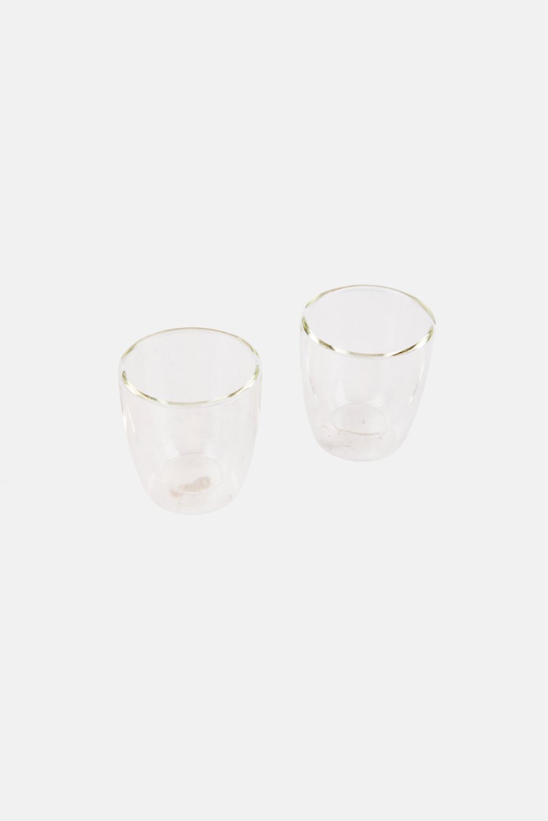 Fissman 2 Pcs Double Wall Heat Resistant Cup Set 80 ml, Transparent - Image 2