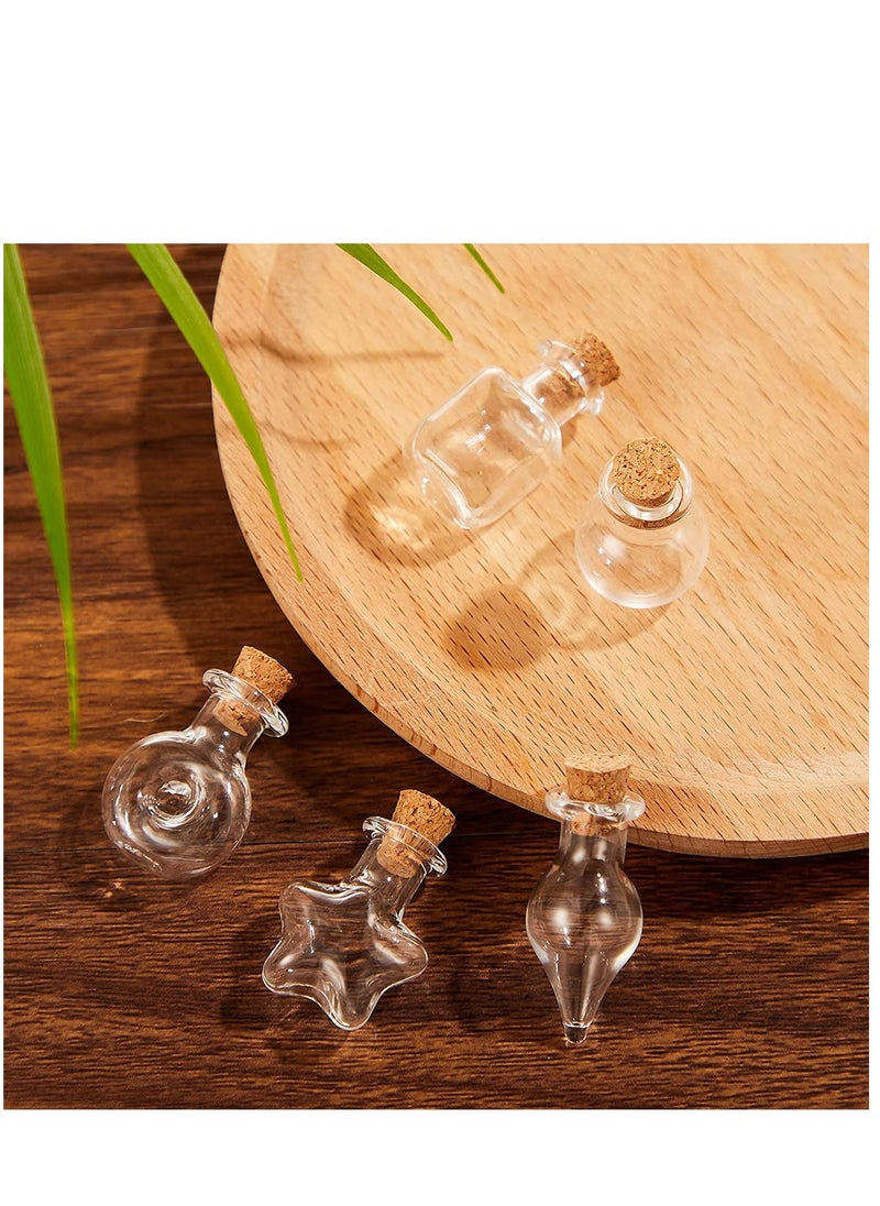 KASTWAVE Small Mini Glass Bottles Tiny Jars With Cork Stoppers 5 Shapes Tiny Wishing Drifting Bottle for Wedding Party DIY Decoration Bead Containers Arts and Crafts DIY Projects Classic Shape 50Pcs (2) (1)  - Image 5