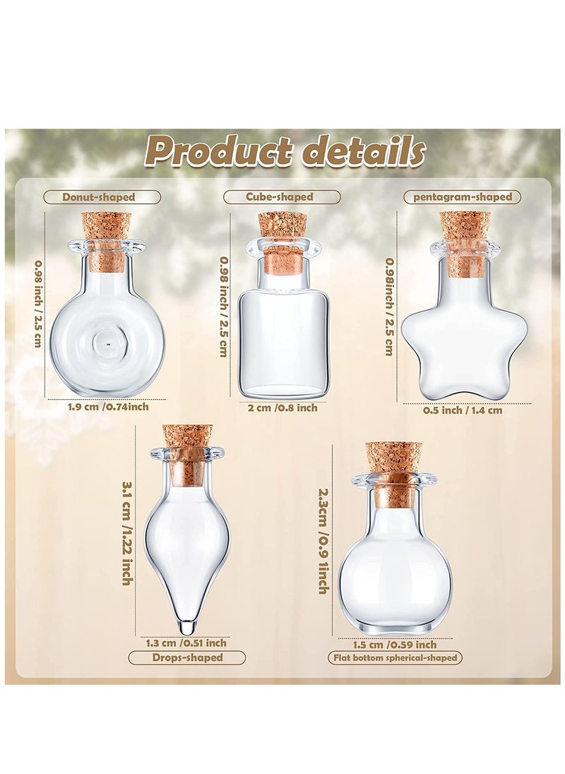 KASTWAVE Small Mini Glass Bottles Tiny Jars With Cork Stoppers 5 Shapes Tiny Wishing Drifting Bottle for Wedding Party DIY Decoration Bead Containers Arts and Crafts DIY Projects Classic Shape 50Pcs (2) (1)  - Image 4