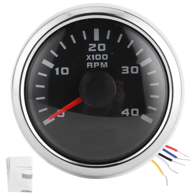 Digital Tachometer Gauge IP67 Waterproof High-Precision RPM Gauge - Stepping Motor Driven LCD Hour Meter for Automotive, Yacht, Construction Machinery Modifications - Image 1