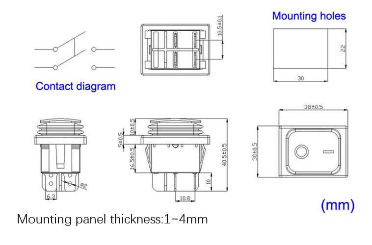 Gebildet 4pcs 12V 24V 20A Waterproof Rocker Toggle Switch with LED Indicator, 4 Pin 2 Position DPST ON-OFF Switch for Car Truck Motorcycle Boat Marine (Red Yellow Blue Green) - Image 5