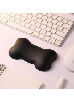 M MIAOYAN M MIAOYAN Leather Silicone Mouse Pad Wrist Pad Keyboard Hand Rest Wrist Rest Wrist Pillow Leather (Black)  - Image 1