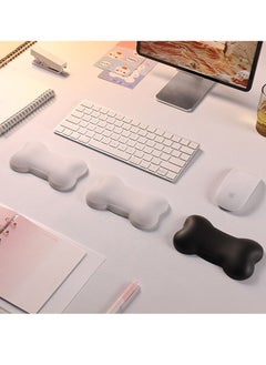 M MIAOYAN M MIAOYAN Leather Silicone Mouse Pad Wrist Pad Keyboard Hand Rest Wrist Rest Wrist Pillow Leather (Black)  - Image 4