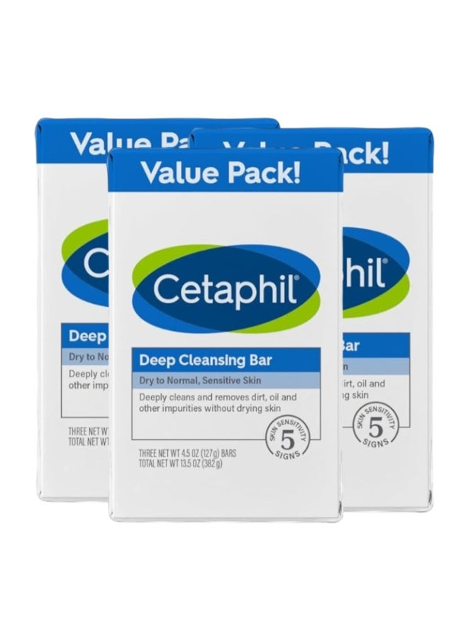 Cetaphil (Pack Of 3) Deep Cleansing Bar 3X4.5 Oz - Image 1
