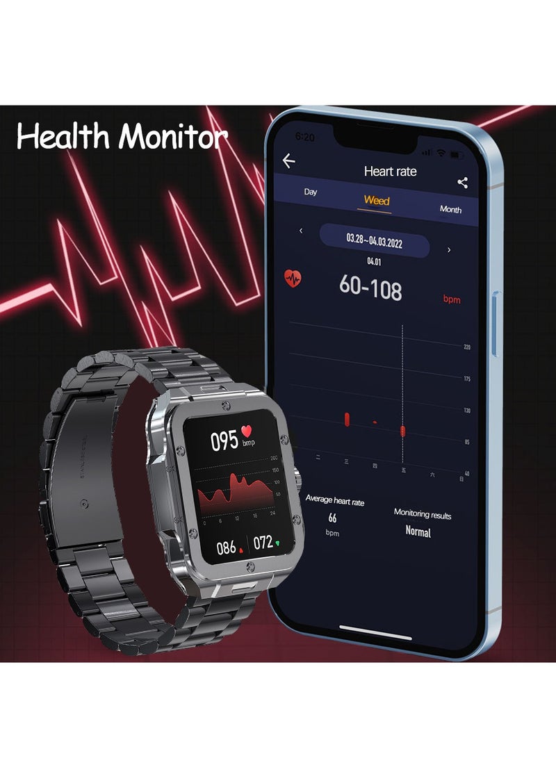 RollsTimi  Smart Watch for Men, Bluetooth Calling Fitness Tracker with Heart Rate Blood Oxygen Monitor IP68 Waterproof Classic Men Sports Watch for iOS Android - Image 4