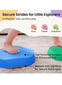 spa luxetique 5Pcs Non-Slip Plastic Balance Stepping Stones for kids,up to 220 Ibs for Pomoting Children's Coordination Skills Obstacle Courses ,Indoor or Outdoor Play, Ages 3-8 Years  - Image 3