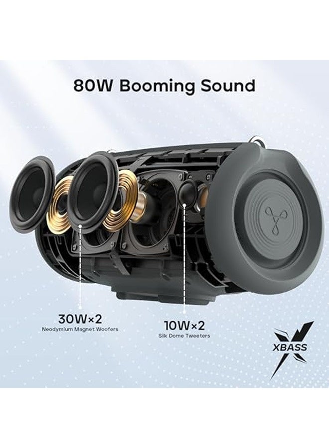 تريبيت سماعة بلوتوث StormBox Lava | صوت قوي بقدرة 80 واط، تقنية XBass، تشغيل حتى 24 ساعة، مقاومة للماء والغبار بمعيار IP67، بلوتوث 5.4، إعدادات EQ مخصصة، دعم الاقتران بتقنية TWS، ميكروفون مدمج - Image 2