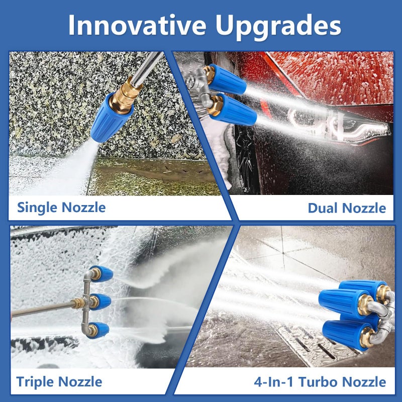 Ryansunoro 4-In-1 Turbo Nozzle Pressure Washer, 360Â° Rotating Turbo Nozzle With 1/4" Quick Connector, 4000 PSI, 8-12 GPM, 2.0 Orifice - Image 5