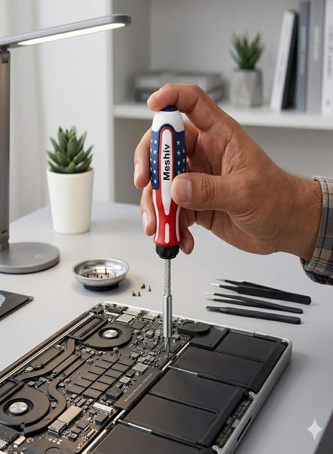 Meshiv 10-in-1 Magnetic Screwdriver Set with Locking Extension Rod – Professional Chrome Vanadium Steel Bit Kit for Electronics, Laptop Repair, Furniture Assembly, and Home Maintenance - Image 4