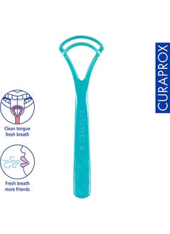CURAPROX مكشطة اللسان (منظف مكشطة اللسان على الوجهين لإزالة البكتيريا ومحاربة رائحة الفم الكريهة) متعددة الألوان  - Image 1