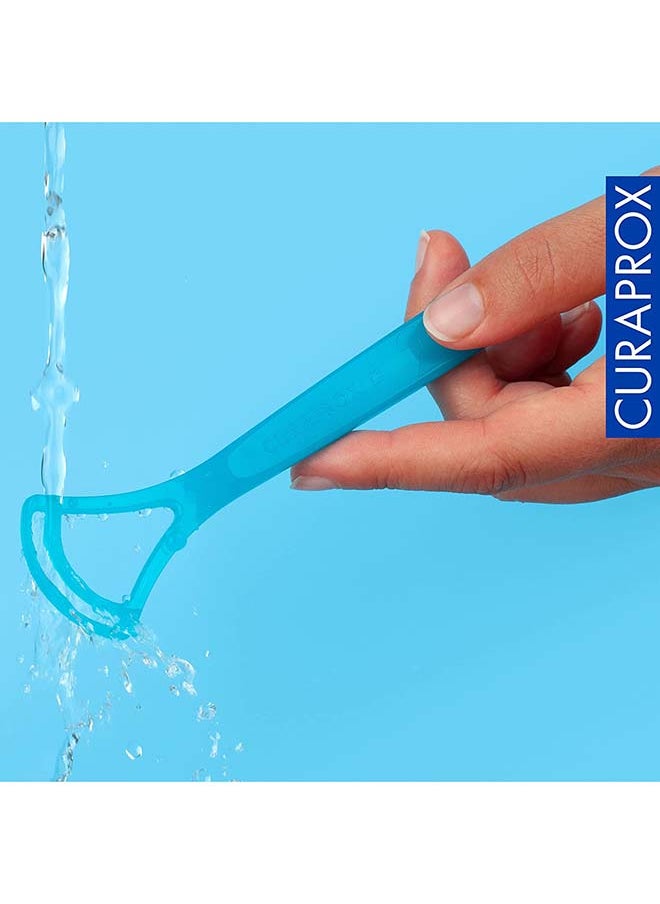 CURAPROX مكشطة اللسان (منظف مكشطة اللسان على الوجهين لإزالة البكتيريا ومحاربة رائحة الفم الكريهة) متعددة الألوان  - Image 4