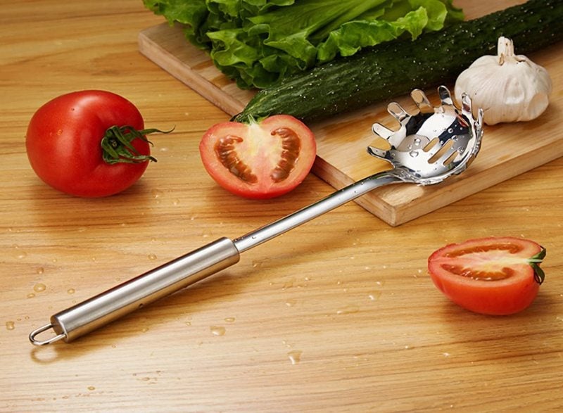 Pasta Fork Silver Pasta Server - Sleek Functional Shape for Elegant Home Kitchen Cooking - Image 3