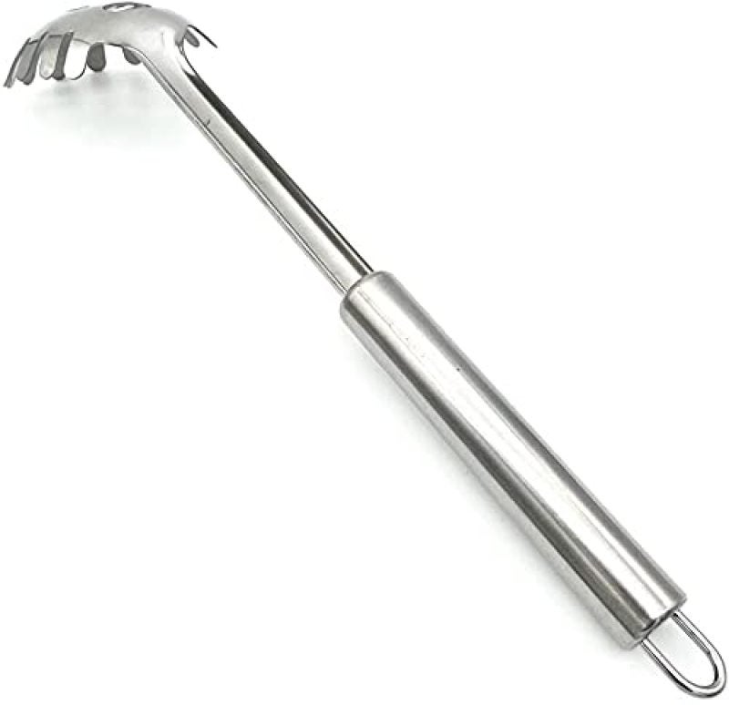 Pasta Fork Silver Pasta Server - Sleek Functional Shape for Elegant Home Kitchen Cooking - Image 2