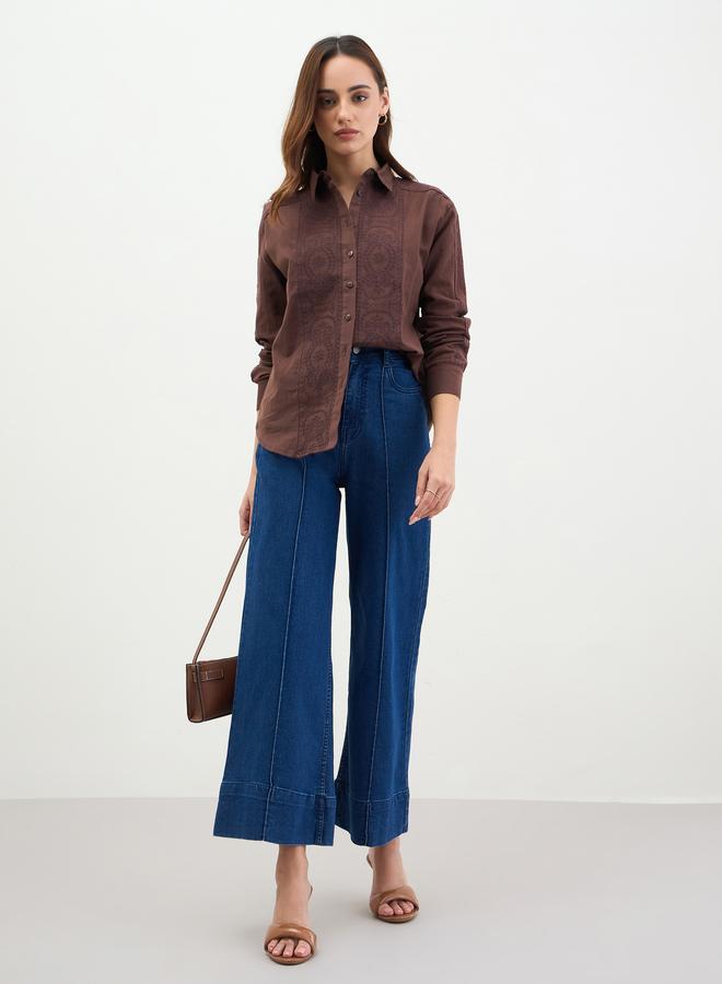 ستايلي بلوزة بتفاصيل مُطرّزة وأكمام طويلة - Image 2