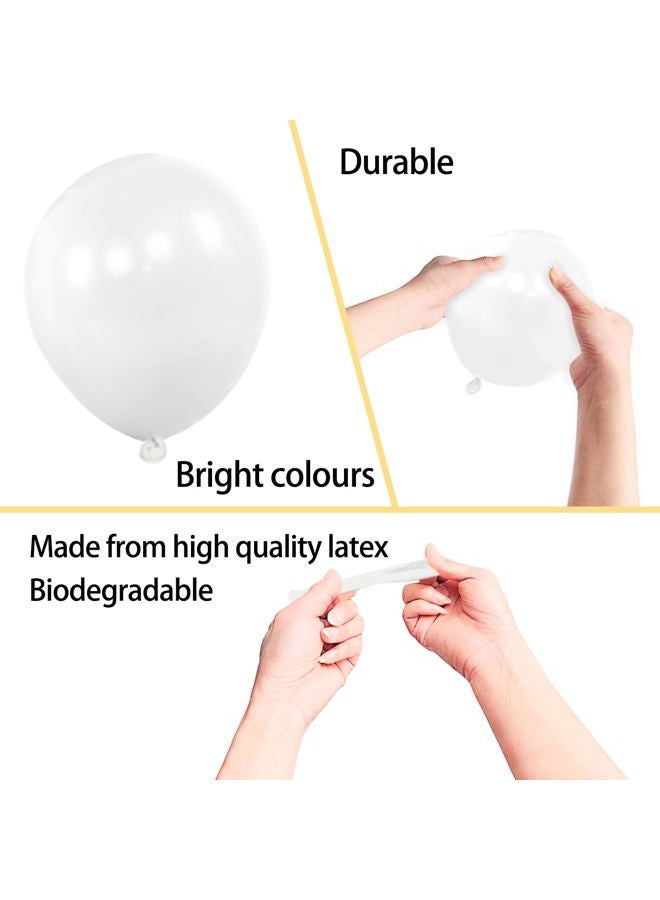 KAWKALSH 200pcs 5 Inch White Balloons, Small Mini Latex Balloons for Party Birthday Baby Shower Anniversary Festival Arch Garland Decoration (White) - Image 4