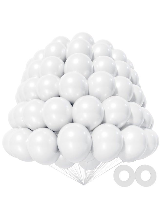 KAWKALSH 200pcs 5 Inch White Balloons, Small Mini Latex Balloons for Party Birthday Baby Shower Anniversary Festival Arch Garland Decoration (White) - Image 1