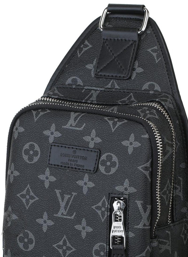 Louis Vuitton Sling Shoulder Louis Vuitton Black Leather Bag Men pattern LV  - Image 5