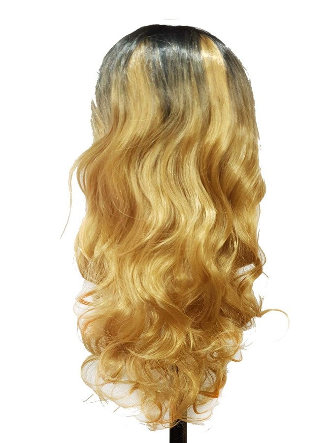 Foreign Holics Natural Hairline Long Full Head Long Curly Wavy Hair Wigs For Women Black Golden-28 Inch - Image 4
