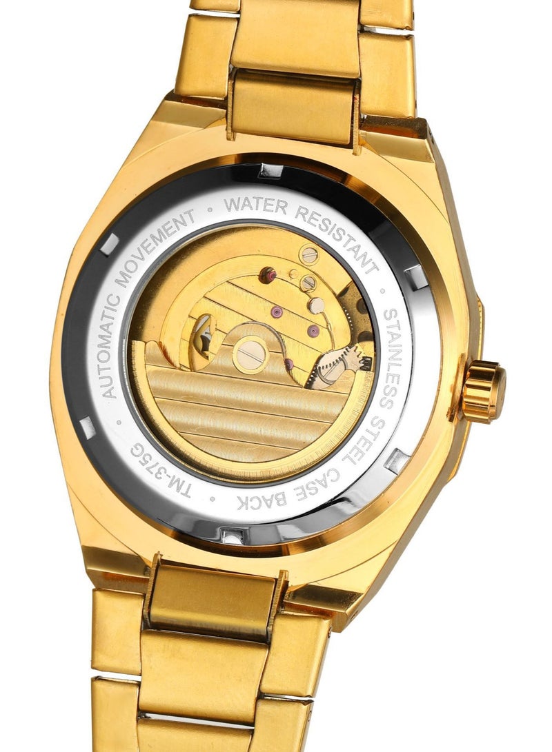 FORSINING ساعة ميكانيكية أوتوماتيكية للرجال 41 ملم ذهبي - Image 5