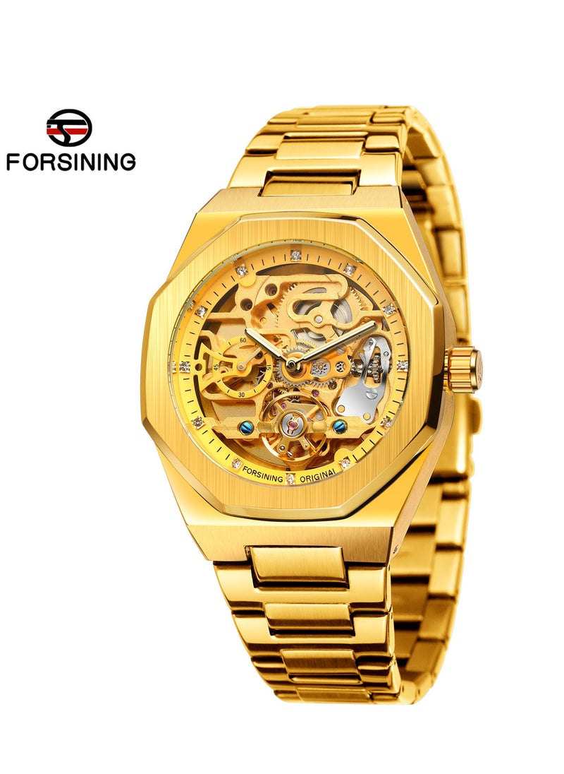 FORSINING Men's Automatic Mechanical Watch  41 mm  Gold  - Image 1