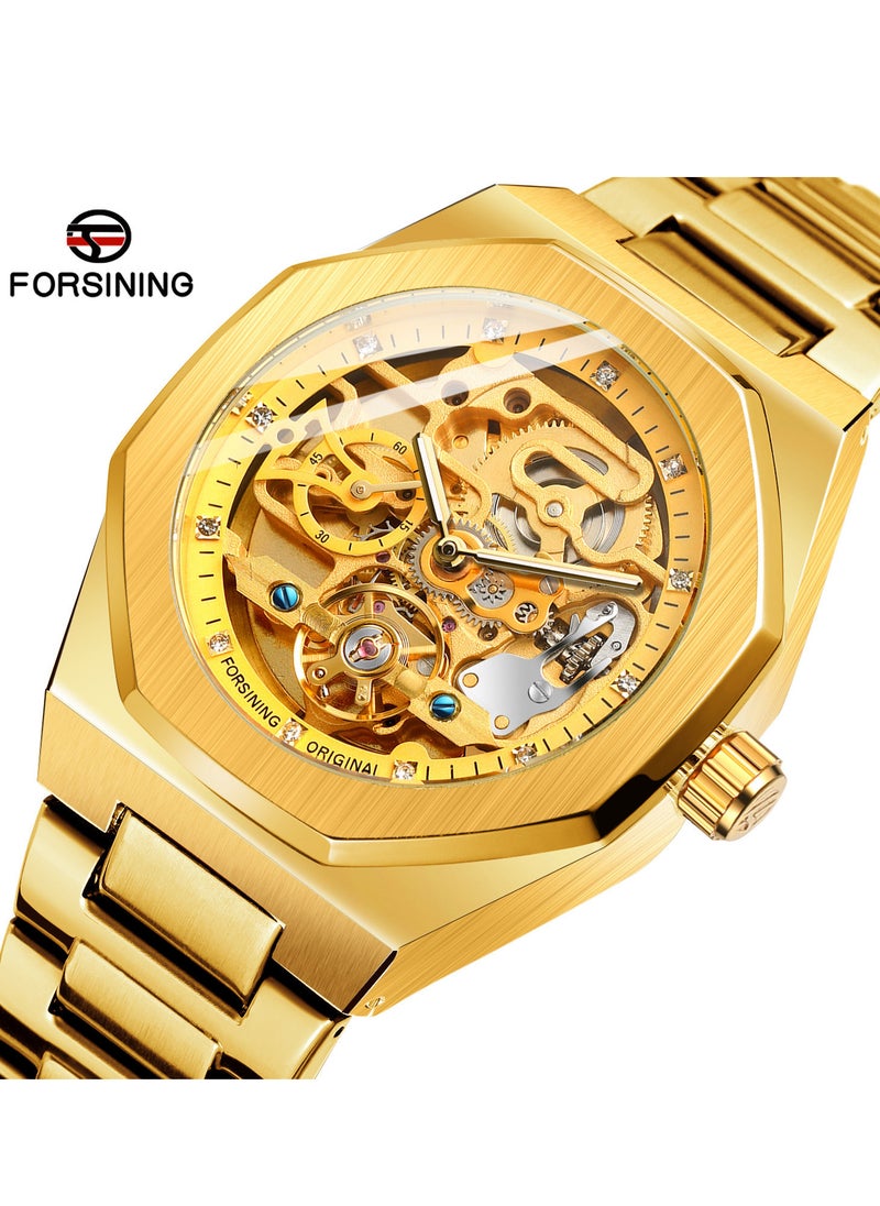 FORSINING Men's Automatic Mechanical Watch  41 mm  Gold  - Image 2