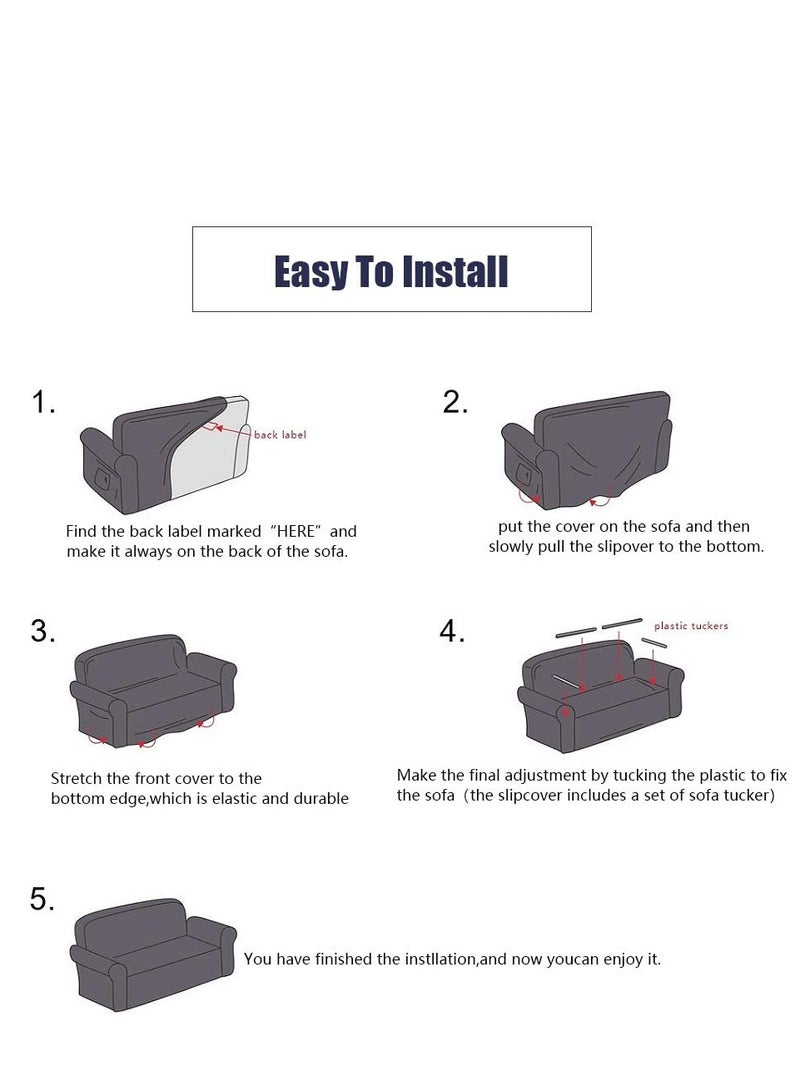 SYOSI Sofa Covers, Slipcovers Elastic Furniture Protector, Water Repellent Sofa Protector, Elastic Chair Slipcover Couch Protector, Sofa Cover for Living Room(1 Seater, Black)  - Image 5
