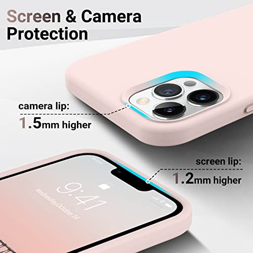 AOTESIER Shockproof Designed for iPhone 12 Pro Max Case, Liquid Silicone Phone Case with [Soft Anti-Scratch Microfiber Lining] Drop Protection 6.7 inch Slim Thin Cover, Chalk Pink - Image 4