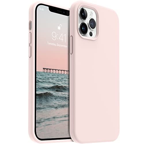 AOTESIER Shockproof Designed for iPhone 12 Pro Max Case, Liquid Silicone Phone Case with [Soft Anti-Scratch Microfiber Lining] Drop Protection 6.7 inch Slim Thin Cover, Chalk Pink - Image 1