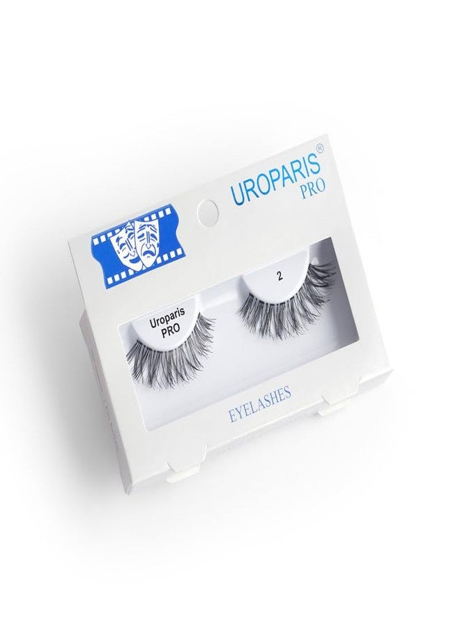 Uroparis PRO 2 Eyelashes for Women - Handmade Eye Lashes | Lightweight False Lashes with Premium Virgin Hair | Invisible Band | For Glam Look & Enhance Beauty (Black) - 1 Pair - Image 1