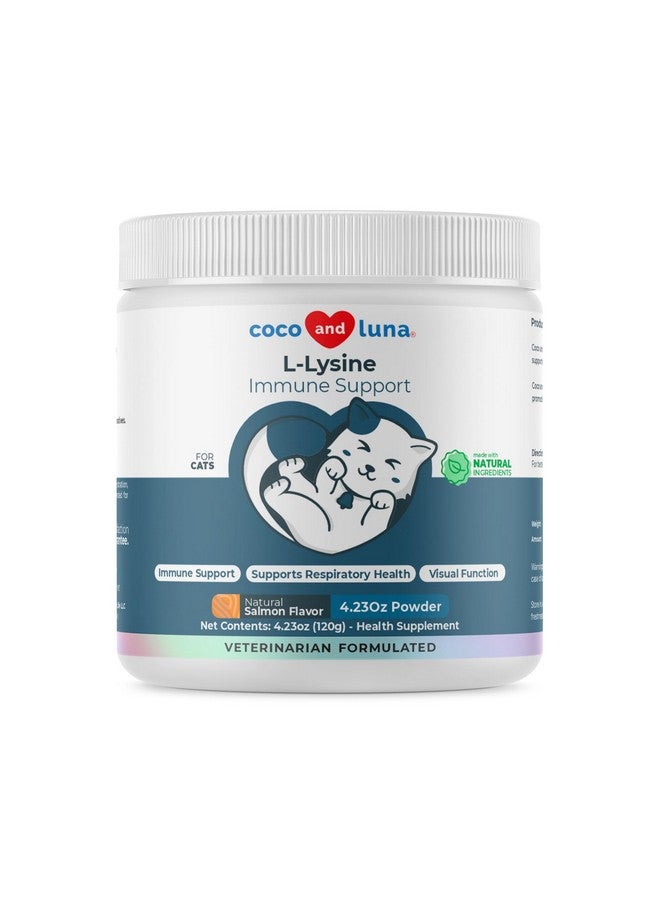 Coco and Luna L-Lysine Supplement for Cats 900mg/scoop - Cat Supplement for Sneezing and Runny Nose, Cold, Immune Support, Eye Function, and Respiratory Health - Lysine Powder - Image 1