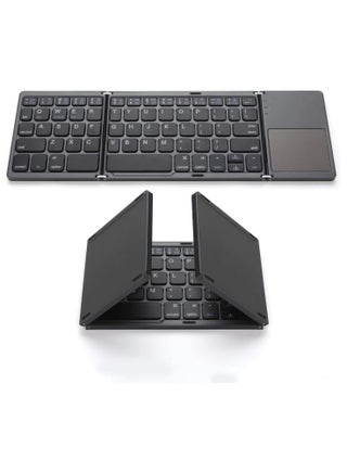 Foldable Bluetooth Keyboard, Wireless Portable Keyboard with Touchpad, Rechargeable Pocket-Sized Folding Travel Keyboard for iOS,Android, Windows Devices -Space Gray - pzsku/Z81AA4DAE074DAD9D8F92Z/45/_/1731101496/3459c350-feac-493f-9c26-20c13db89ff7