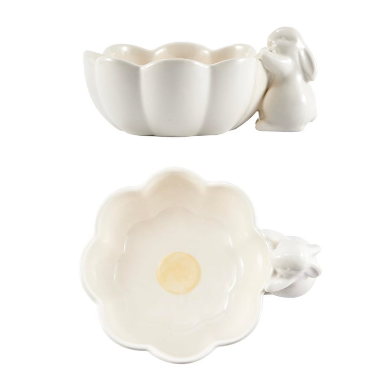 Bico White Easter Bunny Ceramic Candy Bowl, Handcrafted, Microwave & Dishwasher Safe, for holding Sauce, Jam, Treats - Image 4