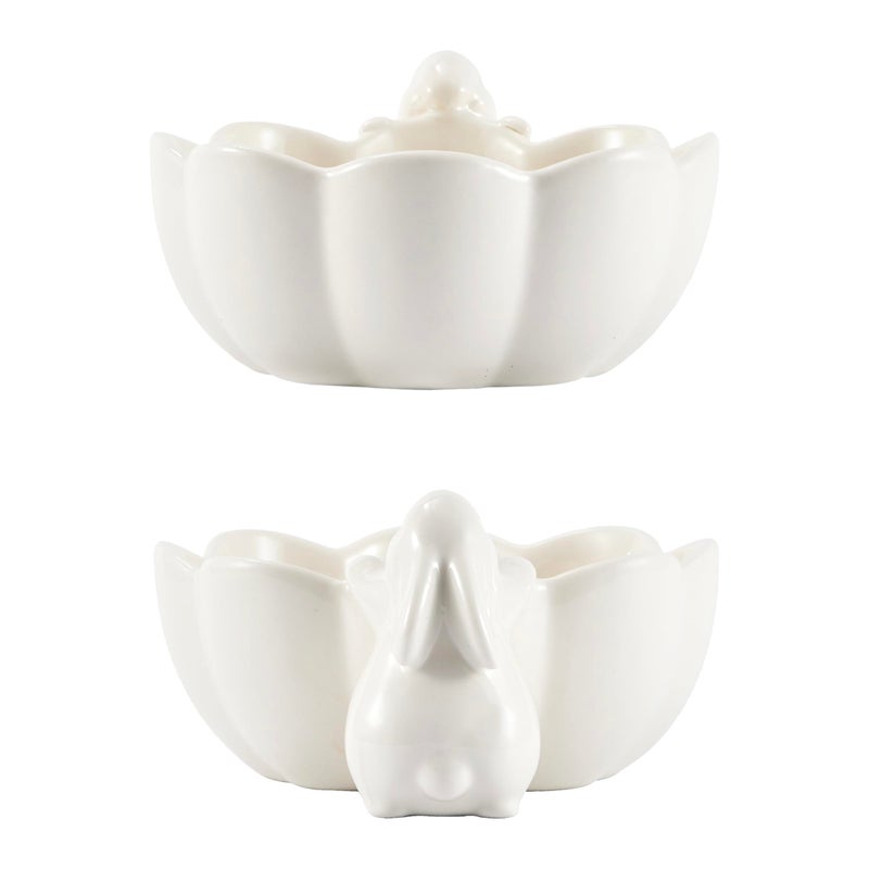 Bico White Easter Bunny Ceramic Candy Bowl, Handcrafted, Microwave & Dishwasher Safe, for holding Sauce, Jam, Treats - Image 3