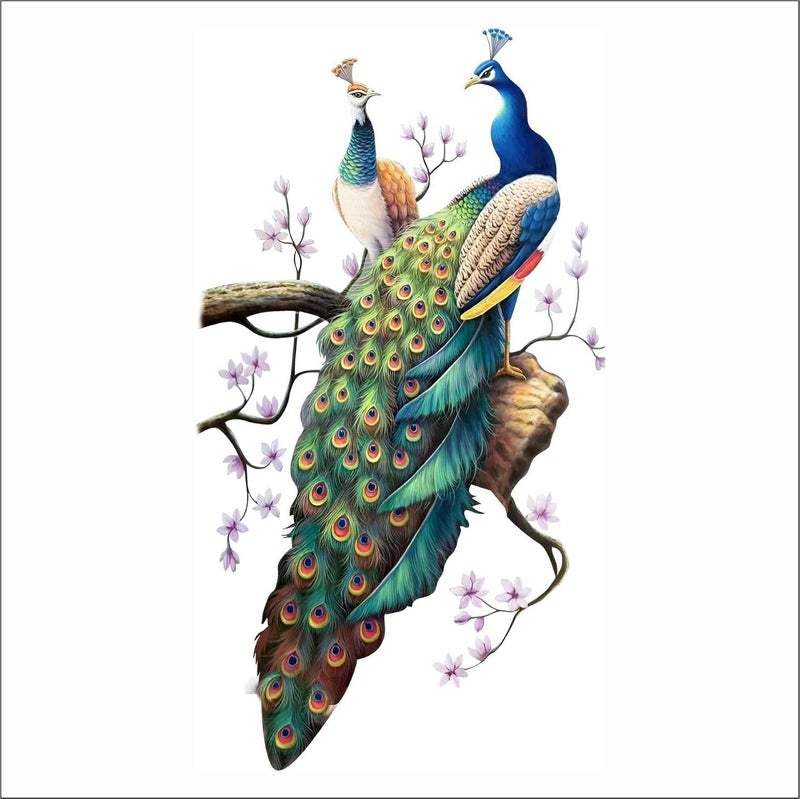 Wall Attraction Peacock on Branch Wall Stickers Murals Size 38x68cm MD196_S - Image 3