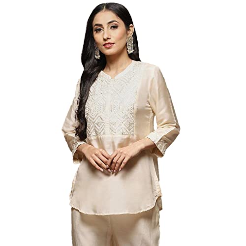 BIBA Women Solid Mix and Match(CHIKANKA19073_Beige_32) - Image 1