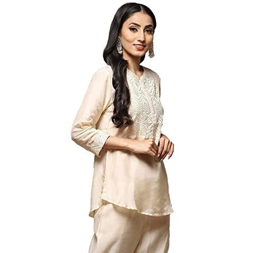 BIBA Women Solid Mix and Match(CHIKANKA19073_Beige_32) - Image 3