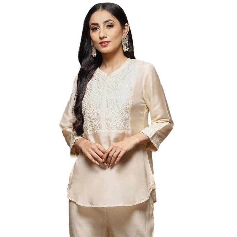 BIBA Women Solid Mix and Match(CHIKANKA19073_Beige_32) - Image 5