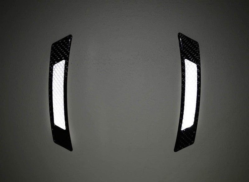 12 Pcs Car Reflective Side Marker Stickers,Automotive Exterior Accessories Door Reflector Guard for Car SUV Pickup Truck Wheel Well Arch or Side Bumper Fenders(White)