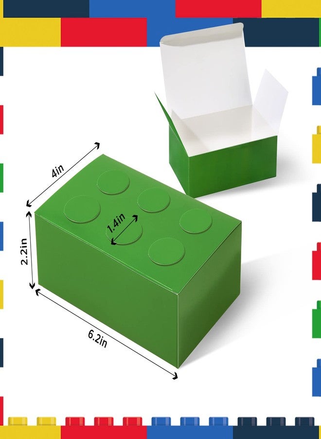Leinuosen 24 Pieces Building Block Party Favor Boxes 4 Color DIY Brick Theme Gift Goodie Treat Candy Cardboard Paper Box for Building Block Birthday Party Baby Shower Decoration Supplies (Bright) - Image 3