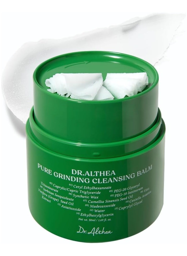 Dr.althea Dr.Althea Pure Grinding Cleansing Balm | Hygenic One-Step Makeup Remover with Madecassoside | Non-Greasy Sorbet Texture | Gentle, Soothing for All Skin Types | Korean Vegan Skincare | 1.69 Fl Oz  - Image 1