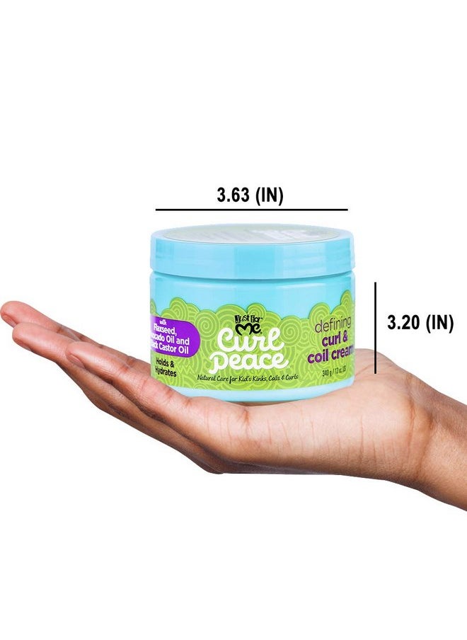 جاست فور مي كريم تحديد تجعيد الشعر واللف من Just For Me Curl Peace (عبوة من 3 قطع) - يثبت ويرطب، يحتوي على بذور الكتان وزيت الأفوكادو وزيت الخروع الأسود، بدون اختبار على الحيوانات، 12 أونصة  - Image 4