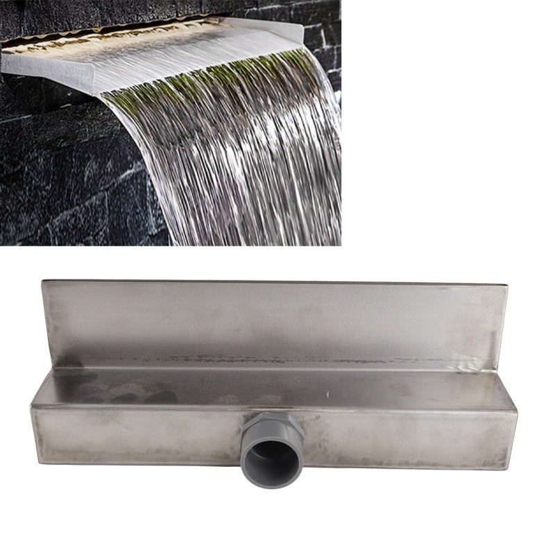 Waterfall Outlet 304 Stainless Steel Decorative Waterfall Fountain Spillway for Courtyard Garden Villa Pool 300MM - Image 5