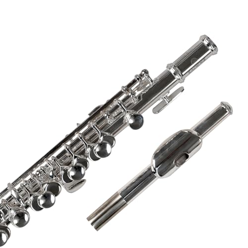 Kadence FL-M1 Concert Flute | 16 Keys with Closed Hole | Steel Springs, Cylindrical Bore with C-Footjoint | Includes Hard Leather Case | Silver - Image 3