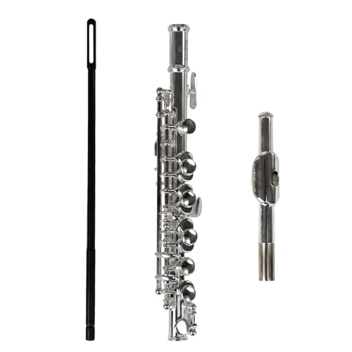 Kadence FL-M1 Concert Flute | 16 Keys with Closed Hole | Steel Springs, Cylindrical Bore with C-Footjoint | Includes Hard Leather Case | Silver - Image 4