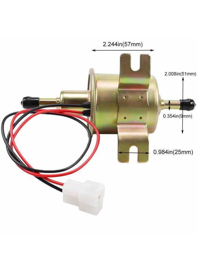 SOLLON Electric Fuel Pump 12V Universal Low Pressure 12 Volt Transfer Inline Fuel Pump for Lawn Mower Carburetor Gas Diesel Engine 2.5-4psi HEP-02A - Image 3