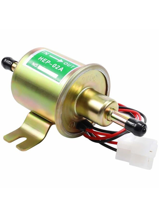 SOLLON Electric Fuel Pump 12V Universal Low Pressure 12 Volt Transfer Inline Fuel Pump for Lawn Mower Carburetor Gas Diesel Engine 2.5-4psi HEP-02A - Image 1