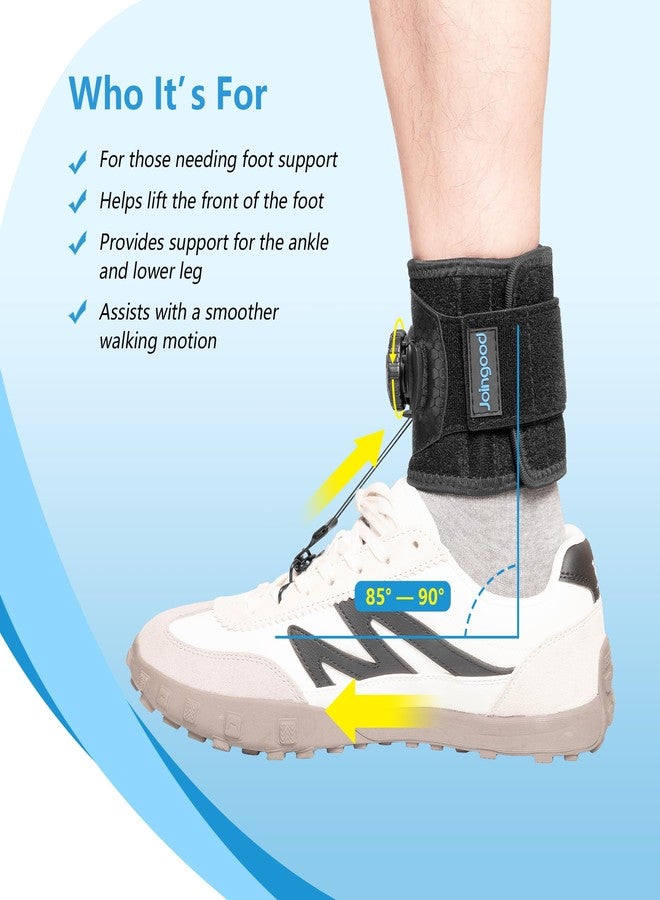 joingood Adjustable AFO Foot Drop Brace with Quick Adjust Knob and Wide Hook Eyelet Hook, Drop Foot Brace for Men and Women, Lightweight Foot Drop Brace for Walking, Left or Right Foot Stroke Recovery , L/XL - Image 2