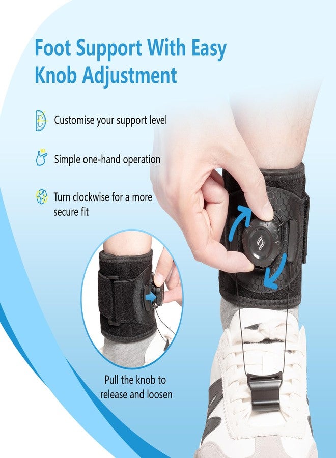 joingood Adjustable AFO Foot Drop Brace with Quick Adjust Knob and Wide Hook Eyelet Hook, Drop Foot Brace for Men and Women, Lightweight Foot Drop Brace for Walking, Left or Right Foot Stroke Recovery , L/XL - Image 3