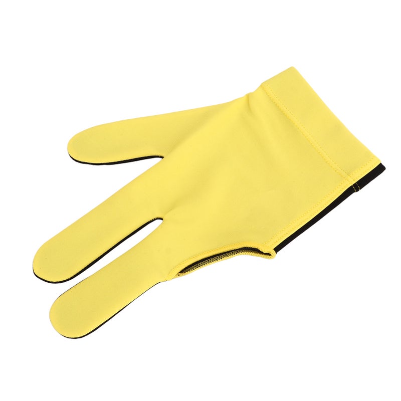 3 Fingers Billiard Gloves Quick Dry Breathable Pool Cue Gloves Cue Sport Glove for Left Hand One Size Yellow - Image 5